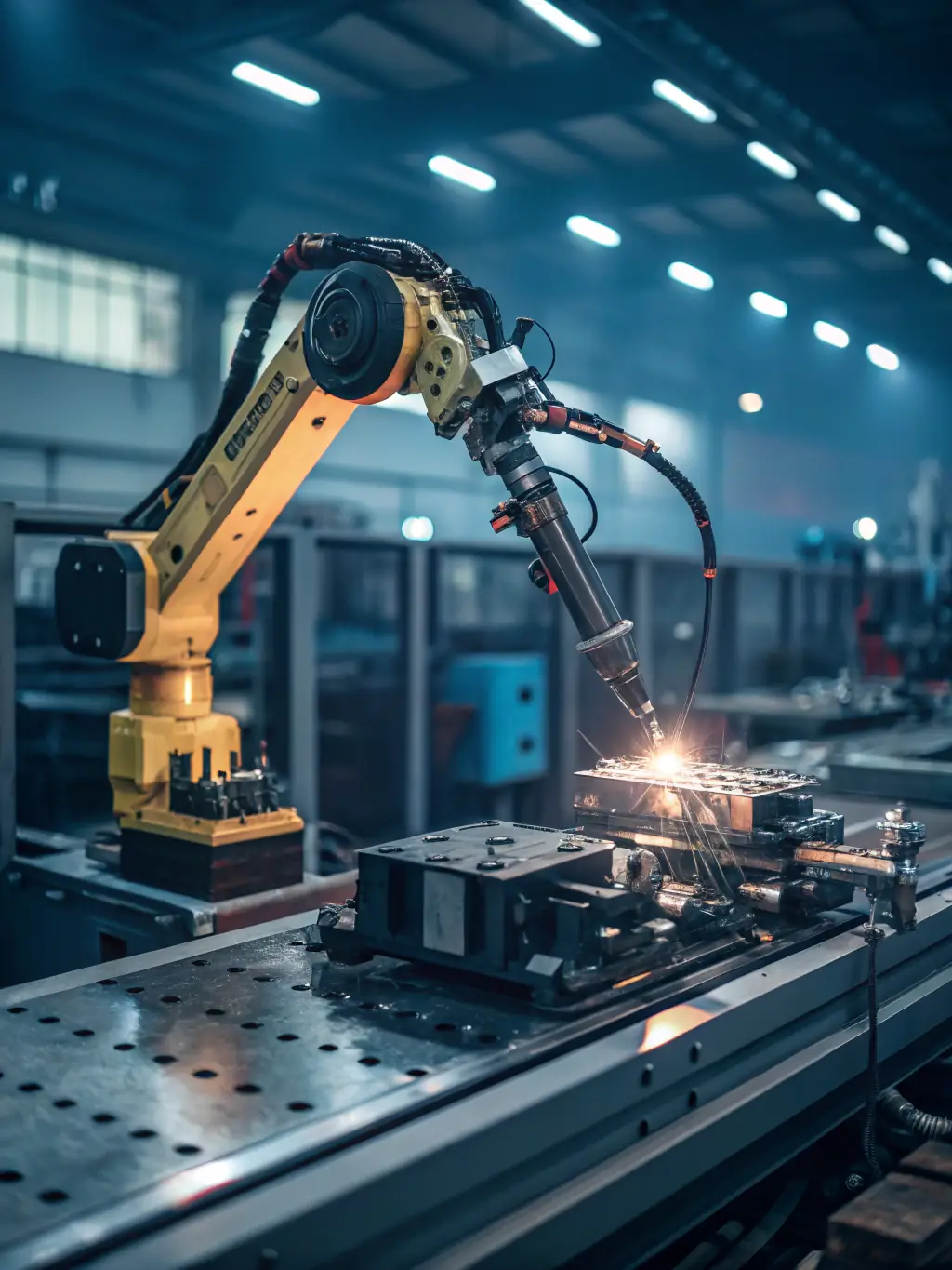 A futuristic rendering of an autonomous vehicle or robot performing a complex task, highlighting the innovation in autonomous systems.