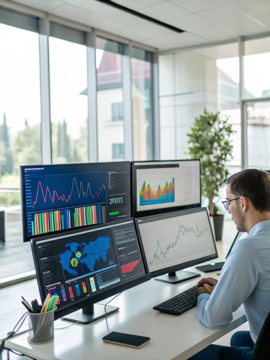 A visual representation of data being analyzed and transformed into actionable insights, emphasizing the value of data analytics.