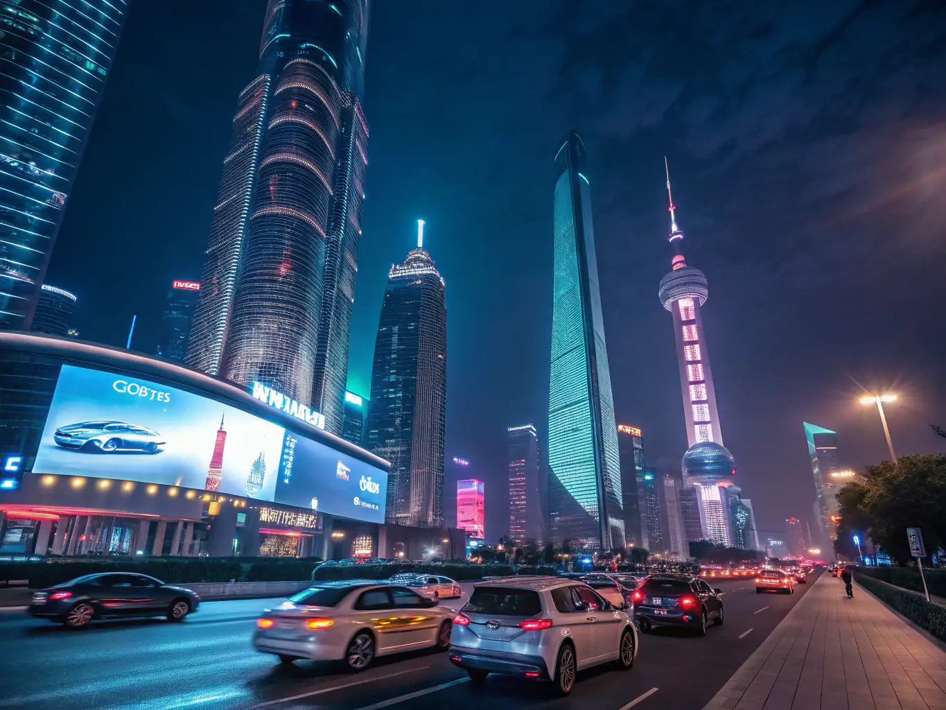A futuristic cityscape with autonomous vehicles and smart infrastructure, symbolizing Marsala Solutions' expertise in autonomous systems development.