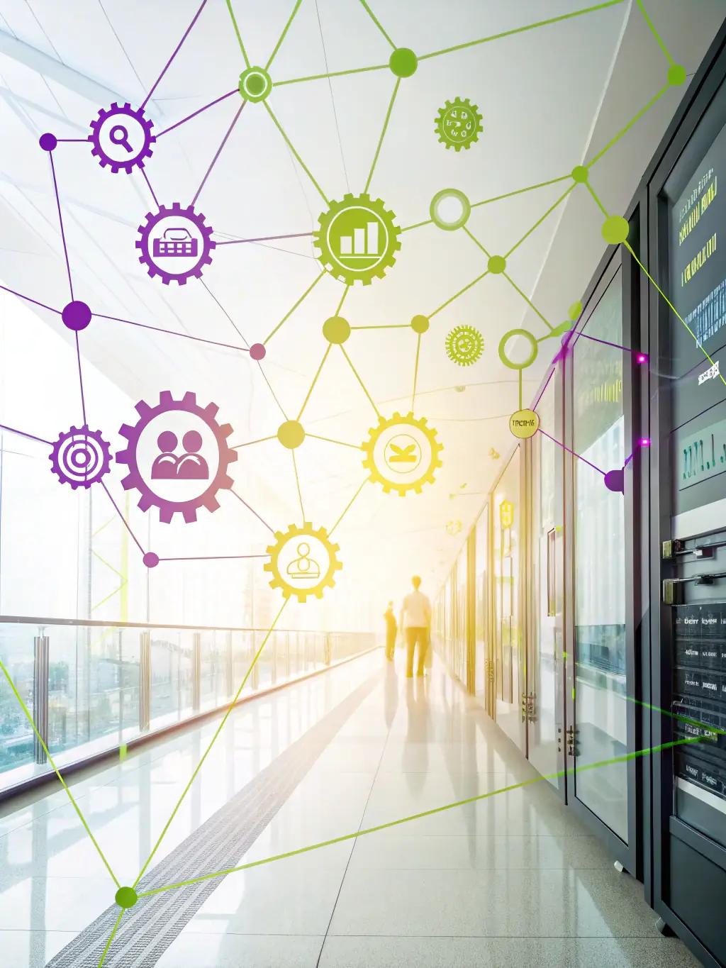 An image of an AI-powered system optimizing a business process, illustrating the power of AI integration.
